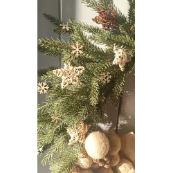 Wieniec wianek bożonarodzeniowy 60 cm eko jutowy na drzwi ze skrzatem