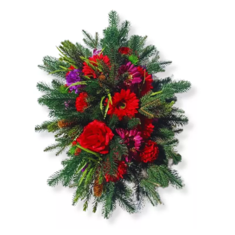 Stroik nagrobny na Boże Narodzenie świerk stabilizowany