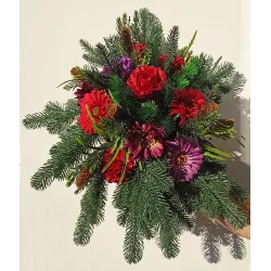 Stroik nagrobny na Boże Narodzenie świerk stabilizowany