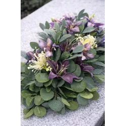 Wiązanka pogrzebowa fioletowa z eukaliptusem – na grób, cmentarz