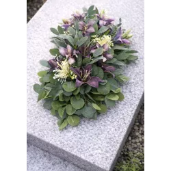 Wiązanka pogrzebowa fioletowa z eukaliptusem – na grób, cmentarz