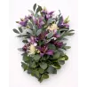 Wiązanka pogrzebowa fioletowa z eukaliptusem – na grób, cmentarz