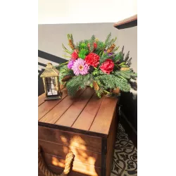 Stroik Świateczny Boże Narodzenie Bożonarodzeniowy Na Grób Cmentarz Pomnik