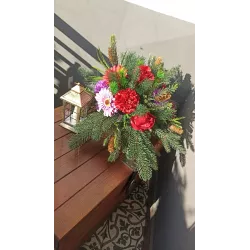 Stroik Świateczny Boże Narodzenie Bożonarodzeniowy Na Grób Cmentarz Pomnik