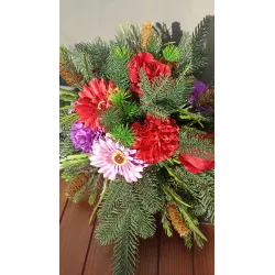 Stroik Świateczny Boże Narodzenie Bożonarodzeniowy Na Grób Cmentarz Pomnik