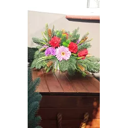 Stroik Świateczny Boże Narodzenie Bożonarodzeniowy Na Grób Cmentarz Pomnik