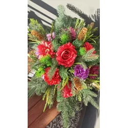 Stroik Świateczny Boże Narodzenie Bożonarodzeniowy Na Grób Cmentarz Pomnik