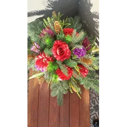 Stroik Świateczny Boże Narodzenie Bożonarodzeniowy Na Grób Cmentarz Pomnik