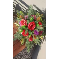 Stroik Świateczny Boże Narodzenie Bożonarodzeniowy Na Grób Cmentarz Pomnik