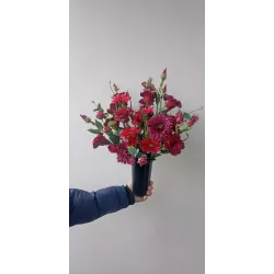 Elegancki Bukiet Nagrobny | Głęboka Czerwień & Bordo | Stabilizowany | Walentynki