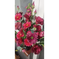 Elegancki Bukiet Nagrobny | Głęboka Czerwień & Bordo | Stabilizowany | Walentynki