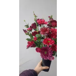 Elegancki Bukiet Nagrobny | Głęboka Czerwień & Bordo | Stabilizowany | Walentynki