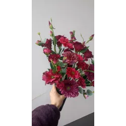 Elegancki Bukiet Nagrobny | Głęboka Czerwień & Bordo | Stabilizowany | Walentynki