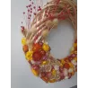 Wieniec rattanowy na drzwi z suszonych naturalnych kwiatów duży 40cm