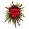 Wiązanka Nagrobna PREMIUM z Różami | Głęboka Czerwień | Walentynki