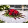 Wiązanka Nagrobna PREMIUM z Różami | Głęboka Czerwień | Walentynki