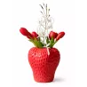 Designerski Wazon w Kształcie Truskawki + Kwiaty Jak Żywe HIT Dekoracji!