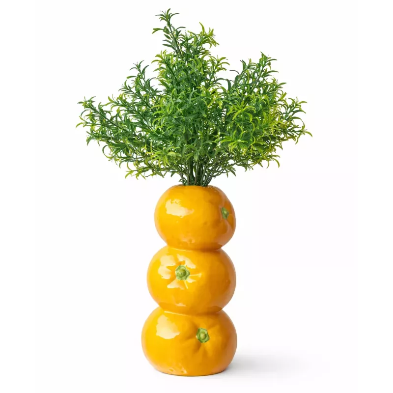 Nowoczesny Wazon w Kształcie Pomarańczy z Realistycznymi Gałązkami