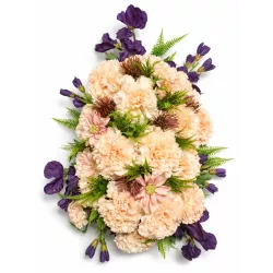 Wiązanka na grób z goździkami w odcieniu pudrowego różu