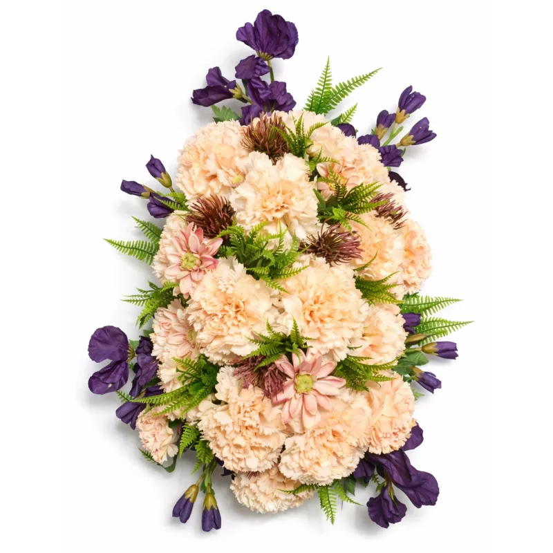 Wiązanka na grób z goździkami w odcieniu pudrowego różu