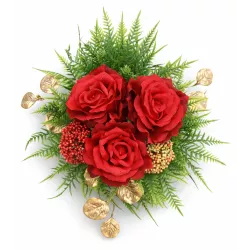 Okrągły bukiet do wazy na walentynki 3 róże