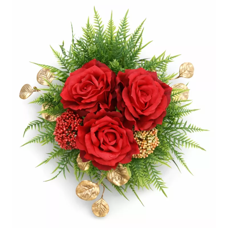 Okrągły bukiet do wazy na walentynki 3 róże