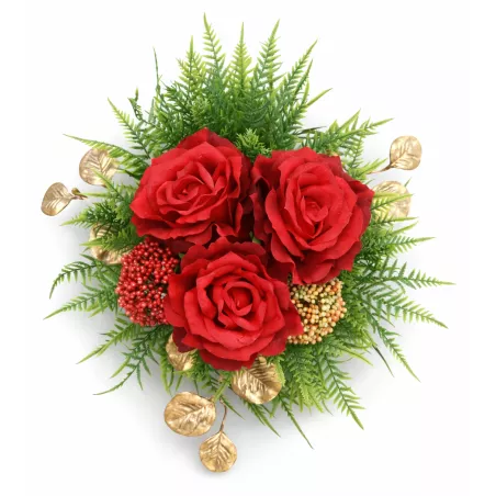 Okrągły bukiet do wazy na walentynki 3 róże