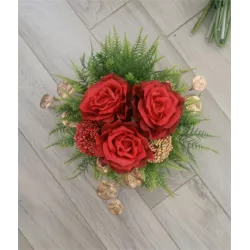 Okrągły bukiet do wazy na walentynki 3 róże