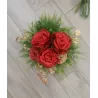 Okrągły bukiet do wazy na walentynki 3 róże