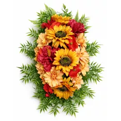 Wiązanka pogrzebowa słoneczniki, maki
