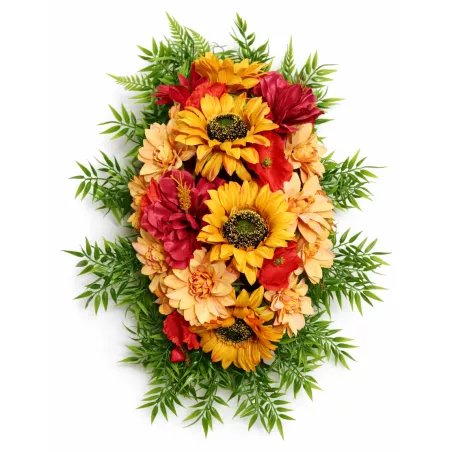 Wiązanka pogrzebowa słoneczniki, maki