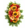 Wiązanka pogrzebowa słoneczniki, maki