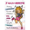 Kartka urodzinowa z życzeniami i kopertą