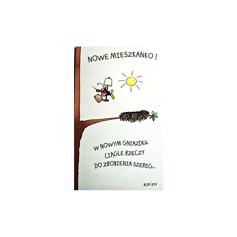 Kartka na nowe mieszkanie dom z życzeniami i kopertą Kartka na nowe mieszkanie dom z życzeniami i kopertą